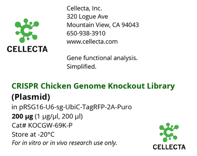 CRISPR Chicken Genome Knockout Library (Plasmid), Cellecta, KOCGW-69K-P