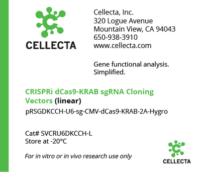 CRISPRi dCas9-KRAB sgRNA Cloning Vectors (linearized, ready-for-cloning)