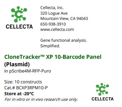 Cellecta CloneTracker XP 10-Barcode Panel (Plasmid) BCXP3RPM10-P