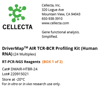 DriverMap AIR TCR-BCR Profiling Kit (Human RNA) 24 Multiplex DMAIR-HTBR-24 Cellecta