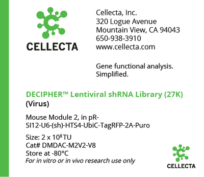 Cellecta DECIPHER Lentiviral shRNA Library (27K) DMDAC-M2V2-V8