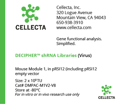 Cellecta DECIPHER shRNA Libraries (Virus) DMPAC-M1V2-V8