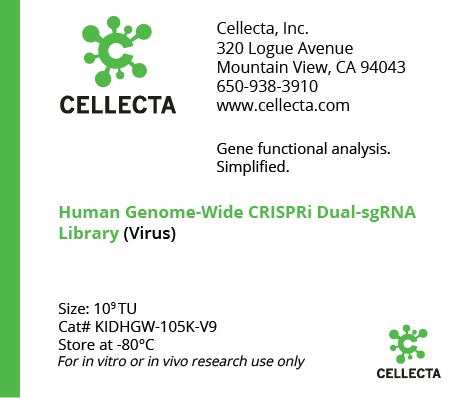 Cellecta Human Genome-Wide CRISPRi Dual-sgRNA Library (Virus) KIDHGW-105K-V9