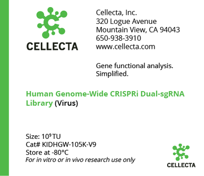 Cellecta Human Genome-Wide CRISPRi Dual-sgRNA Library (Virus) KIDHGW-105K-V9