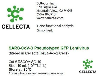 Cellecta SARS-CoV2 Pseudotyped GFP Lentivirus RSCOV-SG-10