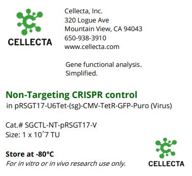 Cellecta Non-Targeting CRISPR Control SGCTL-NT-pRSGT17-V