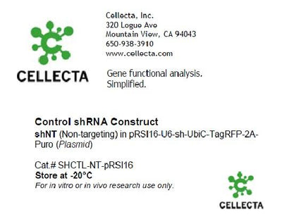 Cellecta Control shRNA Construct shNT (Non-targeting) SHCTL-NT-pRSI16