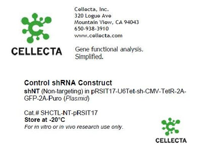 Cellecta Control shRNA Construct shNT SHCTL-NT-pRSIT17