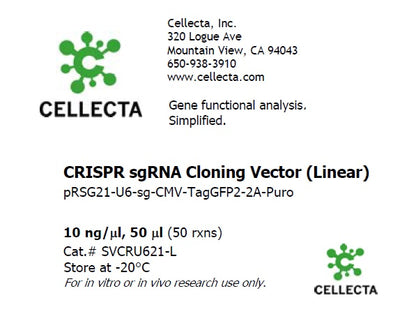 Cellecta CRISPR sgRNA Cloning Vector (Linear) SVCRU621-L