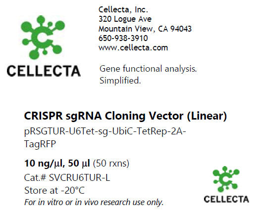 Cellecta CRISPR sgRNA Cloning Vector (Linear) SVCRU6TUR-L