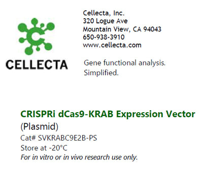 Cellecta CRISPRi dCas9-KRAB Expression Vector (Plasmid) SVKRABC9E2B-PS
