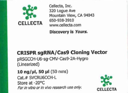 Cellecta CRISPR sgRNA/Cas9 Cloning Vector