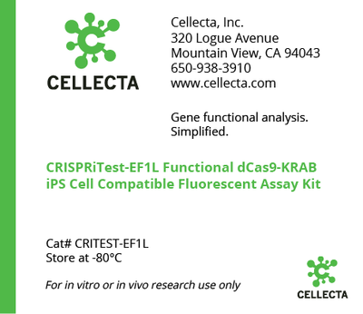 CRISPRiTest-EF1L Functional dCas9-KRAB iPS Cell Compatible Fluorescent Assay Kit Cellecta CRITEST-EF1L