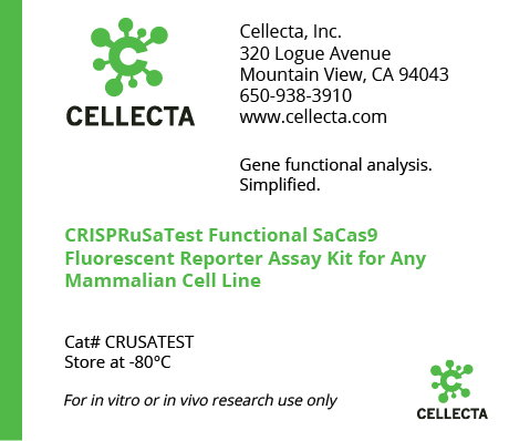 Celsa Testing Sample CRISPR-Test Cas9 and dCas9 Activity Test Kits - Cellecta