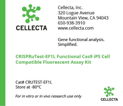 CRISPRuTest-EF1L Functional Cas9 iPS Cell Compatible Fluorescent Assay Kit Cellecta CRUSTEST-EF1L