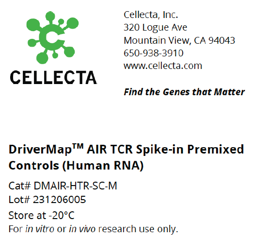 DriverMap™ Adaptive Immune Receptor (AIR) Profiling RNA Spike-In Controls