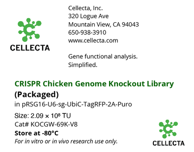CRISPR Chicken Genome Knockout Library (Packaged), Cellecta, KOCGW-69K-V8