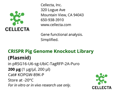 CRISPR Pig Genome Knockout Library (Plasmid), Cellecta, KOPGW-89K-P