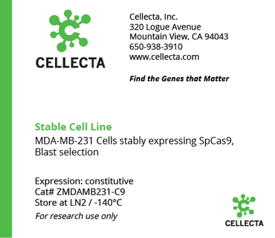 Cas9-Expressing Cell Lines for CRISPR KO - ZMDAMB231-C9