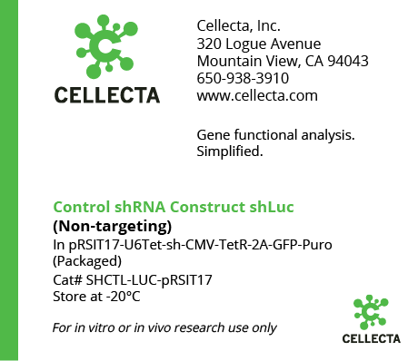Cellecta Control shRNA Construct shLuc SHCTL-LUC-pRSIT17