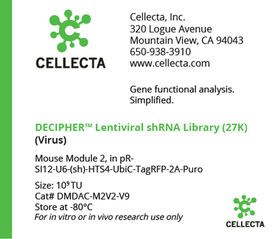 Cellecta DECIPHER Lentiviral shRNA Library (27K) DMDAC-M2V2-V9