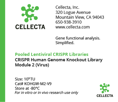 Cellecta Pooled Lentiviral CRISPR Libraries KOHGW-M2-V9