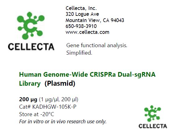 Human Genome-Wide CRISPRi Dual-sgRNA Library | Cellecta, Inc