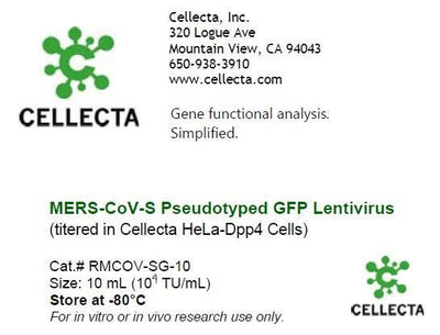 Cellecta MERS-CoV Pseudotyped GFP Lentivirus RMCOV-SG-10