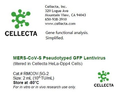 Cellecta MERS-CoV-S Pseudotyped GFP Lentivirus RMCOV-SG-2