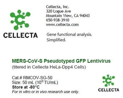 Cellecta MERS-CoV-S Pseudotyped GFP Lentivirus RMCOV-SG-50