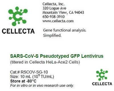 Cellecta SARS-CoV-S Pseudotyped GFP Lentivirus RSCOV-SG-10