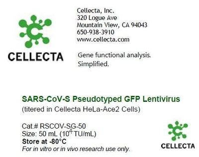 Cellecta SARS-CoV-S Pseudotyped GFP Lentivirus RSCOV-SG-50