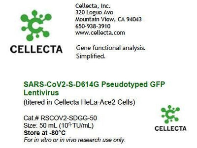 Cellecta SARS-CoV2-S-D614G Pseudotyped GFP Lentivirus RSCOV2-SDGG-50