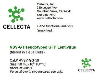 Cellecta VSV-G Pseudotyped GFP Lentivirus RVSV-GG-50