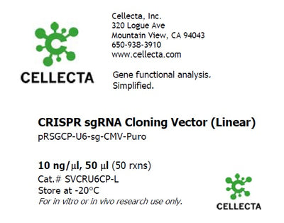 Cellecta CRISPR sgRNA Cloning Vector (Linear) SVCRU6CP-L