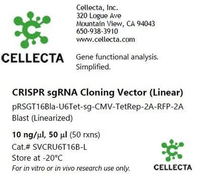 Cellecta CRISPR sgRNA Cloning Vector (Linear) SVCRU6T16B-L