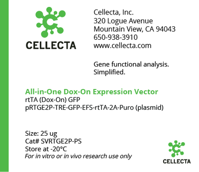 Cellecta All-in-One Dox-On Expression Vector SVRTGE2P-PS