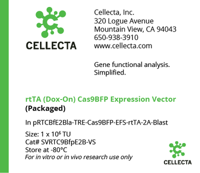 rtTA (Dox-On) Cas9BFP Expression Vector (Packaged) SVRTC9BfpE2B-VS