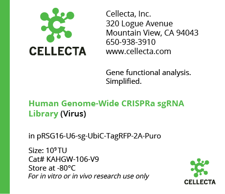 Human Genome-Wide CRISPRa sgRNA Library | Cellecta, Inc