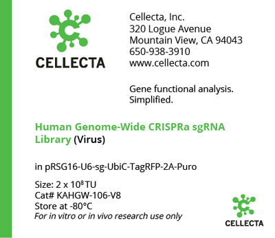 Cellecta Human Genome-Wide CRISPRa sgRNA Library (Virus) KAHGW-106-V8
