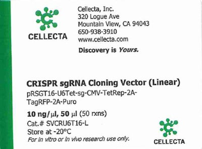 Cellecta  CRISPR sgRNA Cloning Vector (Linear) SVCRU6T16-L