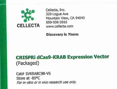 Cellecta CRISPRi dCas9-KRAB Expression Vector (Packaged) SVKRABC9B-VS