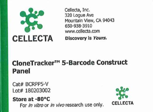 Cellecta CloneTracker 5-Barcode Construct Panel BCRPP5-V
