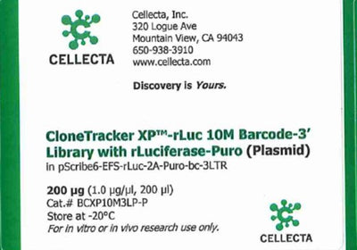 Cellecta CloneTracker XP-rLuc 10M Barcode-3' Library with rLuciferase-Puro (Plasmid) BCXP10M3LP-P