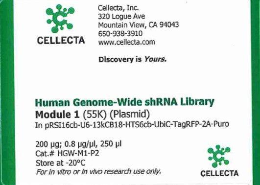 Cellecta Human Genome-Wide shRNA Library Module 1 (Plasmid) HGW-M1-P2