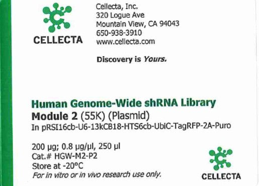 Cellecta Human Genome-Wide shRNA Library Module 2 (Plasmid) HGW-M2-P2