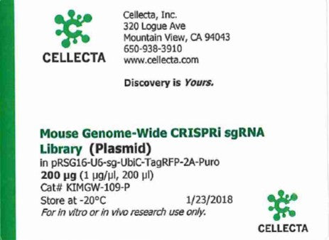 Cellecta Mouse Genome-Wide CRISPRi sgRNA Library (Plasmid) KIMGW-109-P
