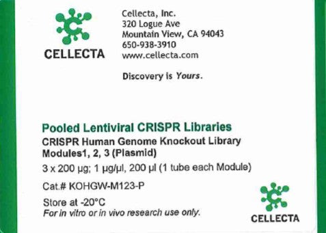Cellecta Pooled Lentiviral CRISPR Libraries KOHGW-M123-P
