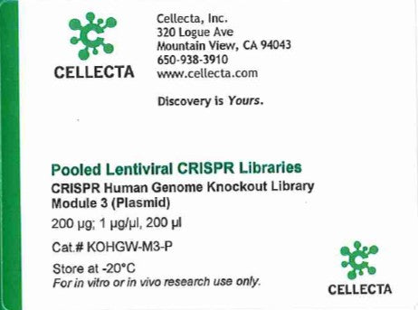 Cellecta Pooled Lentiviral CRISPR Libraries KOHGW-M3-P