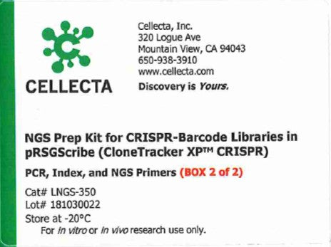 Cellecta NGS Prep Kit for CRISPR-Barcode Libraries in pRSGScribe (CloneTracker XP CRISPR) LNGS-350